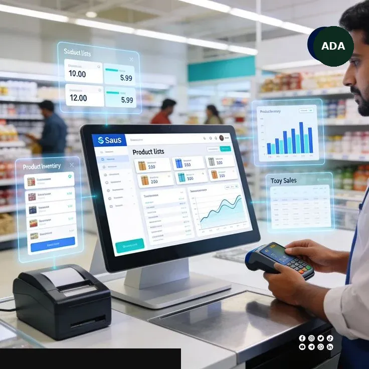 Commerçant utilisant ADA